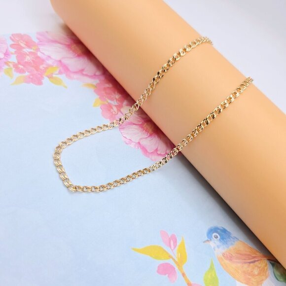 Classic Rose Gold Curb Chain Necklace for Men & Women, 19.7 Inch, XPNL0092 - Picture 7 of 12